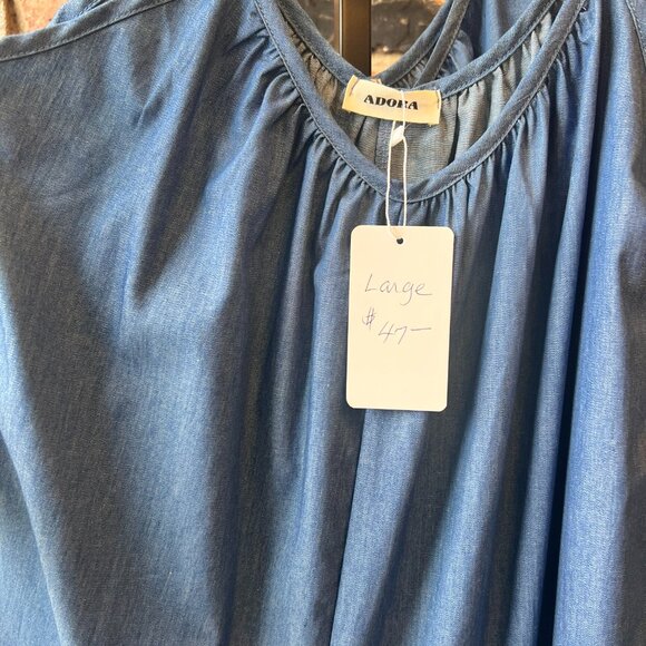 NWT Adora LA Wide Leg Chambray Cami Jumpsuit – Denim Blue – Made in USA - Picture 6 of 7